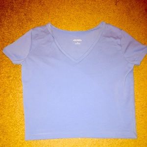 blue cropped top
